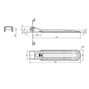 Hoja de bisagra lateral abatible galvanizada 270 mm