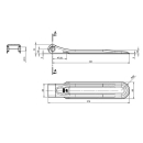 Hoja de bisagra lateral abatible galvanizada 370 mm