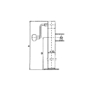 Pie de apoyo con manivela, galvanizado, tubo Ø 60 x 4 mm cuadrado A 535 mm, B 400 mm, carrera 365 mm