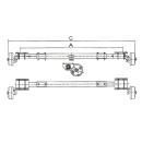 Essieu freiné, 1400 kg A = 700-1300 mm C =...