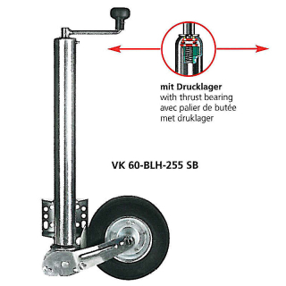 Rueda de apoyo Winterhoff completamente cargada. Carga de soporte 500 kg, 225x70