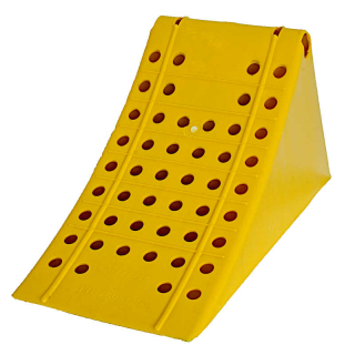 Calzo de plástico amarillo para ruedas de 160 mm de ancho