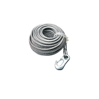 Cable de acero con mosquetón para cabrestantes, diámetro (ø) 4,0 mm, 15 metros