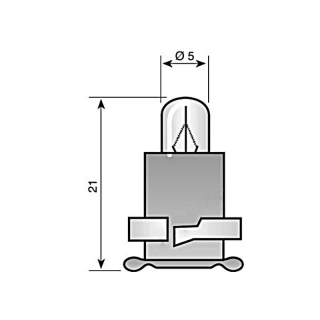 Lámpara base de plástico 24V 1.2W marrón EBS R6