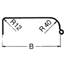 Perfil de guardabarros monoeje 12/40 B220 R375 L1210 S750 H390