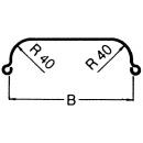 Perfil de guardabarros de un eje 40 B220 R375 L1210 S750 H390