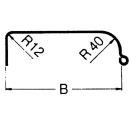 Perfil de guardabarros de un eje 12/40 base angular base angular B260 L1240 S800 H370