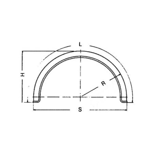 Guardabarros de chapa B220 R375 L1210 S750 H390