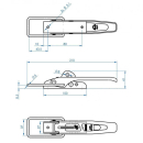 SPP - cerradura excéntrica, ZB-01, 210 mm, soporte redondo, galvanizado