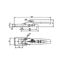 SPP - cerradura excéntrica, ZB-01A, 210 mm, soporte plano, galvanizado