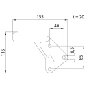 Perno pendular izquierdo 155 mm para atornillar