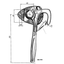 Haakse hendelslot maat 1, lengte 180 mm, linkse...