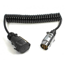 Cable espiral 12V 7 polos. Enchufe de aluminio de 7...