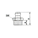 Engrasador cónico 180 ° H1 M10 x 1.0 SW 11