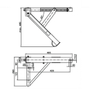 Winterhoff - soporte giratorio, 500 kg, izquierda, longitud 480 mm, hexagonal 19 mm